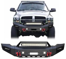 Vijay Steel Black Front Bumper Wled Lightwinch Plate For 06-08 Dodge Ram 1500 Vijay Steel Black Front Bumper Wled Lightwinch Plate For 06-08 Dodge Ram 1500