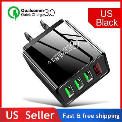 3 Port Fast Quick QC 3.0 USB Hub Wall Charger Power Charge Adapter US Plug 5V/3A