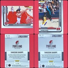 (2) 2022-23 Panini Instant Shaedon Sharpe ROOKIE CARDS SP Blazers #95 & #111 RC