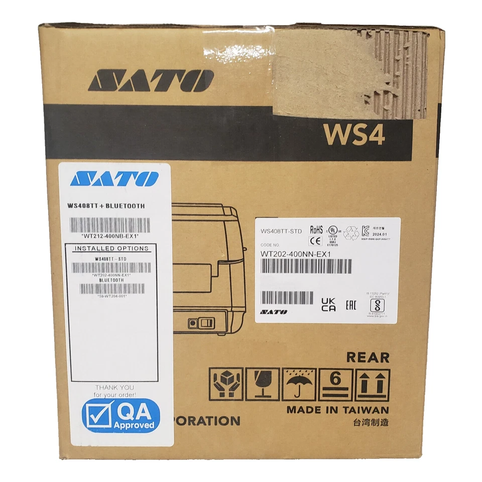 SATO WS408 TT Bluetooth Wireless Thermal Printer 4 in, 203 dpi - WT212-400NB-EX1 - Image 4 of 4
