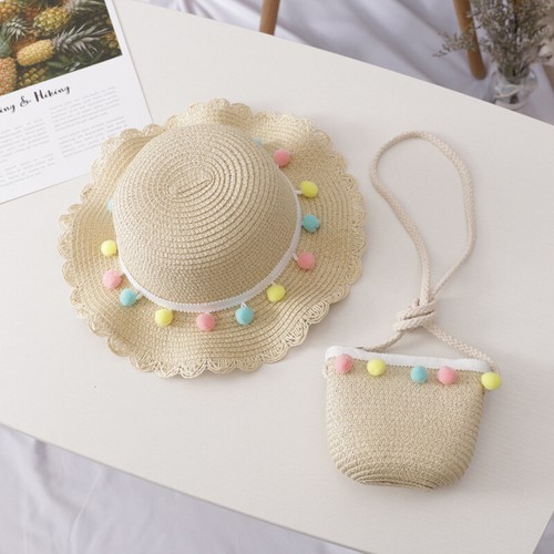 Baby Girl Hat Summer cute Beach flowers Straw Sun Cap /Sombrero Para Niñas Playa - Picture 13 of 14