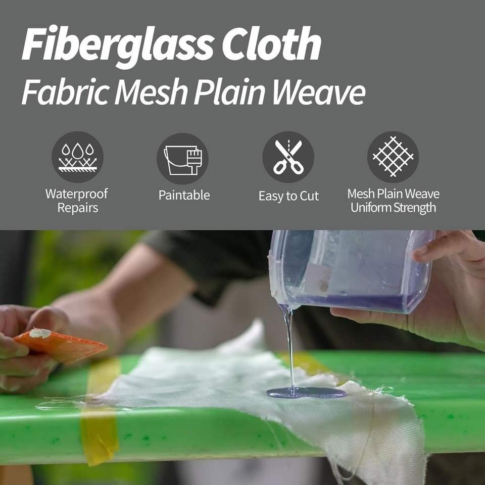 Fiberglass Cloth, 6 Oz. 50" Wide X 3.3 Yards,EGlass Plain Weave
