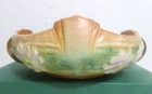 Vintage Roseville Light Brown & Green COSMOS Small Console Bowl #369-6  1930s