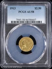 1913 $2.50 Gold Indian Head Quarter Eagle PCGS AU 58