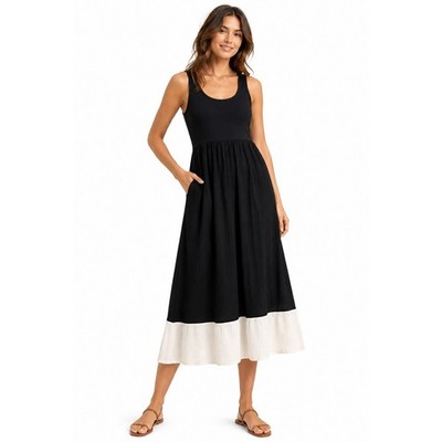Twiggy London Maxi Dress L Black Gauzy Cotton Whimsigoth Boho Lagenlook Cottage