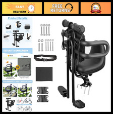 Front Mounted Child Bike Seat - Adjustable Height, Comfortable Backrest, Foot Pe