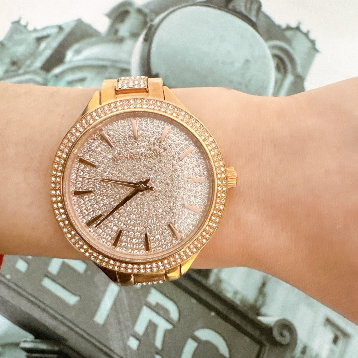 Michael Kors MK3799 Pavé Rose Gold-Tone Crystals Women's Watch | eBay