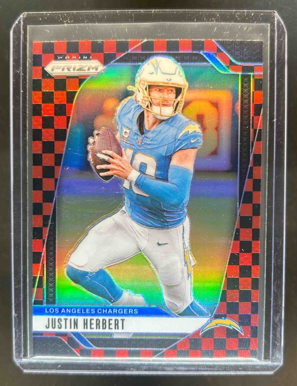 2024 Prizm Justin Herbert Black and Red Checker #157 Chargers