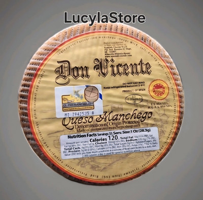 Don Vicente Queso Manchego DOP Spain Cheese Wheel Pasteurized Sheep Milk 2Lbs
