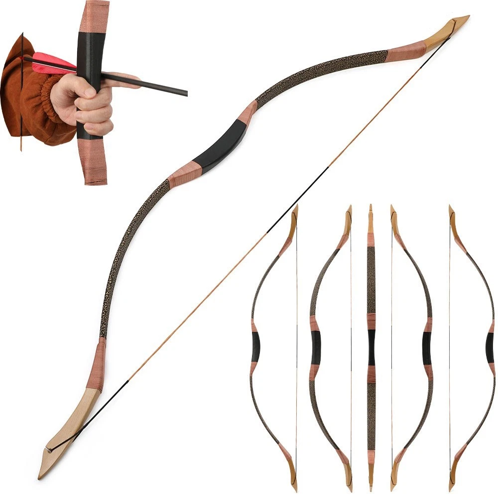 Archery Traditional Bow 57" 100lbs Triangle Longbow Horsebow Hunting Shooting