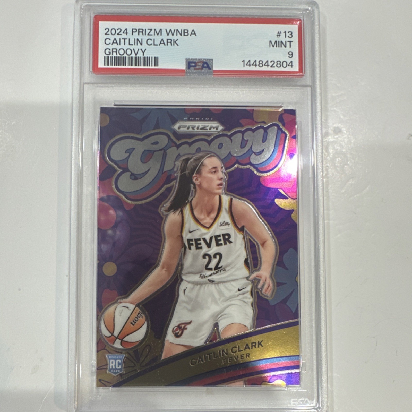 Caitlin Clark 2024 Panini Prizm WNBA Groovy Rookie #13 PSA 9 Indiana Fever