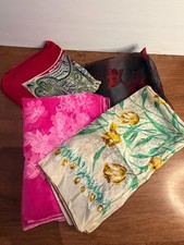 4 Vintage Floral Classic Mixed Patterned Scarves Italy  Q 