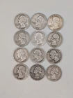 Twelve Washington Quarters 90% SILVER