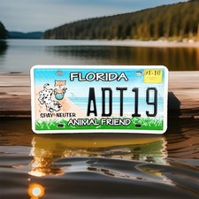 2010 Florida License Plate Animal Friend Spay Neuter Cat Dog Adt19
