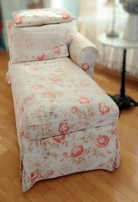 IKEA EKTORP Récamiere Armlehne rechts inkl Bezug Blumen Vintage Chaiselongue