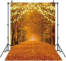 7x5ft Fall Backdrop Autumn Forest Maple Leaves Thanksgiving Day Party Banner Dec