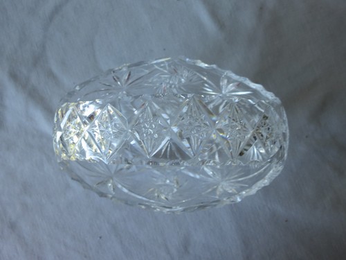 Cesta de cristal de corte pesado vintage sin marca, 8 pulgadas de alto - Imagen 6 de 8