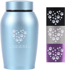 Stainlee Steel Pet Urns,Paws Engraved Dog Urn for Ashes,Cat Creamtion Urn for As