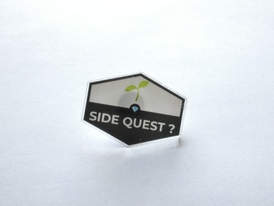 SIDE QUEST ? Acrylic Gaming Pin Sprout Gem Hexagon Lapel Pin