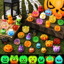 DULEFUN 35 Pcs Halloween Mini Pumpkin Figures Cute Halloween Decorations