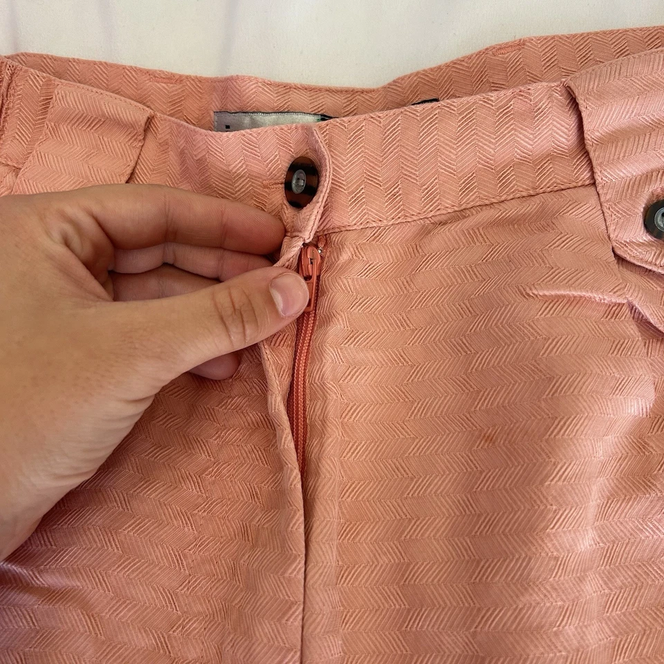 Tênis de golfe Jamie Sadock feminino 4 shorts 100% seda bolsos rosa vintage anos 90 Y2K - Imagem 3 de 4