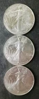 Lot of Three 2025 $1 American Silver Eagle Dollars
