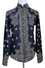 Gucci Men’s Western Iconic Slim Fit Shirt Blue 42/16.5 Italy