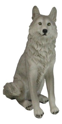Cries Of The Night Sitting Alpha Grey Direwolf Wolf Home Decor Figurine 6''H