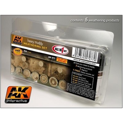 AK Interactive S.L. AK-077 Heavy Muddy Weathering Set