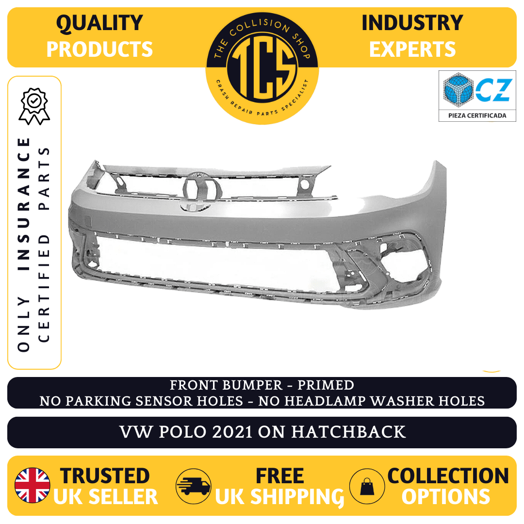 VW POLO 2021> FRONT BUMPER PRIMED NO PARKING INSURANCE CERTIFIED 2G0807217AFGRU