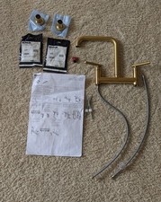 Kohler Purist 7547-4-2MB Two-hole bridge kitchen sink faucet Brushed Brass Flaw