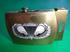 US Military PARACHUTIST AIRBORNE Brass Tone Belt Buckles Made By US CE Used