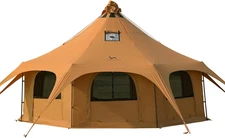Canvas Bell Tent Wall Tent with Stove Jack for Camping Glamping Yurt Dia.16.4Ft*
