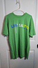 Green Live Salty Salt Life T Shirt Mens Cotton Size LG NWT Fishing Boating