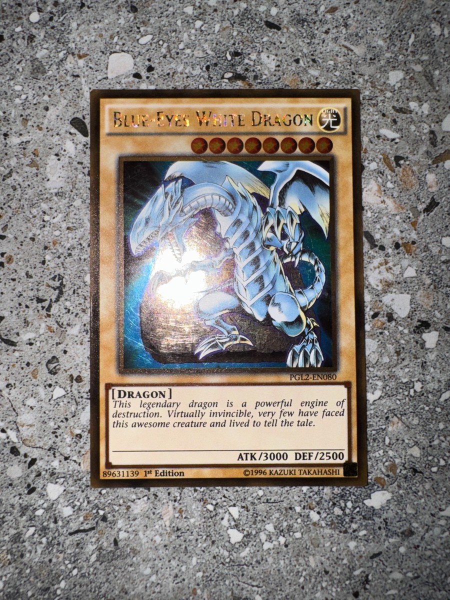 YugiOh 1x Blue-Eyes White Dragon PGL2-EN080 1st Edition Gold Rare