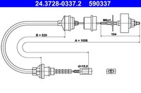 Kupplungsseil Kupplungszug Ate 24.3728-0337.2 FüR Peugeot Fiat Ducato Jumper 230
