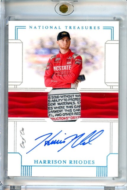 Harrison Rhodes 2020 National Treasures NASCAR Racing Laundry Tag Relic #1/1