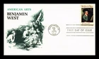 DR JIM STAMPS US COVER BENJAMIN WEST AMERICAN ARTS FIRST DAY ISSUE MARQ CACHET
