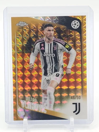 DUSAN VLAHOVIC 2025-26 TOPPS CHROME UCL GOLD GEOMETRIC /50 #175 JUVENTUS Q4193