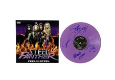 Steel Panther Band Signed 1st Press Purple Vinyl Record Album Feel The Steel JSA