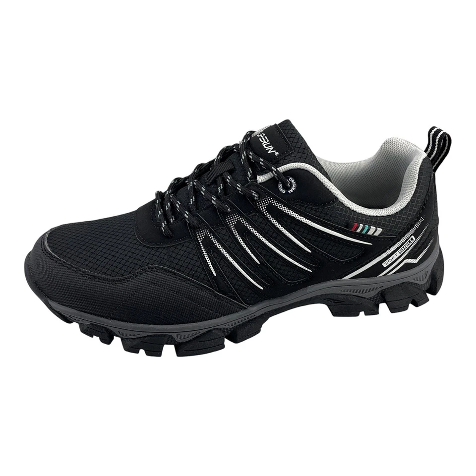 Herren Sneaker Trekkingschuhe Outdoor Wanderschuh Übergröße Schwarz Weiß 41-49 - Bild 1 von 1