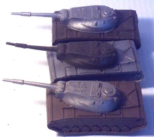 LOT OF 3 VINTAGE RENWAL 1950-60's ERA STYLE US ARMY MILITARY ARMY BATTLE TANKS