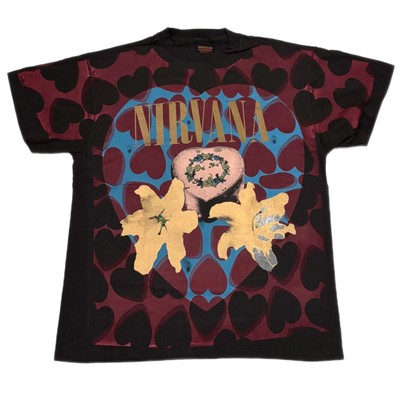 Vintage NIRVANA Heart Shaped Box AOP All Over Print 90s Band XL T 