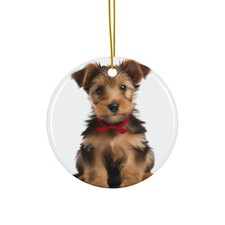 Australian Terrier Puppy - Ceramic Christmas Ornament - Printed in USA