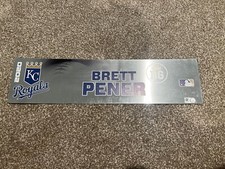 KANSAS CITY ROYALS GAME USED ? TEAM ISSUED BASEBALL NAMEPLATE BRETT PENER