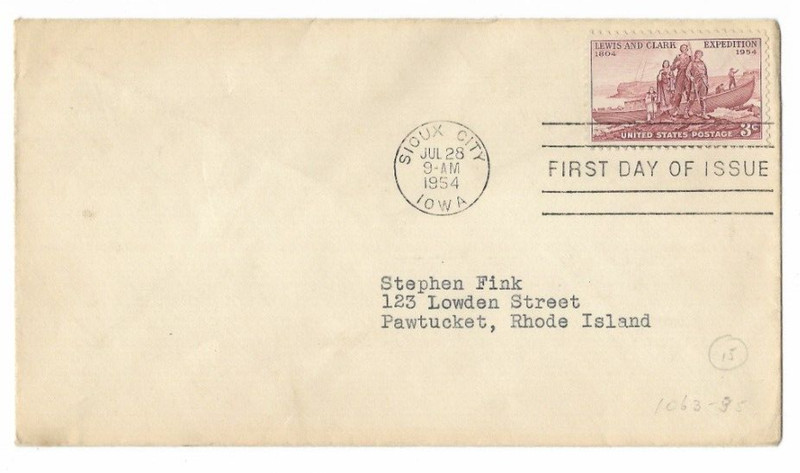 1954 US FDC #1063  Sioux City IA Lewis & Clark Expedition