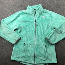 The North Face Jacket Girls XL Green Full Zip Fleece Embroidered Youth Kids 
