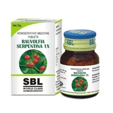 SBL Homeopathic Rauvolfia Serpentina 1X  250mg (25gm Tablets)