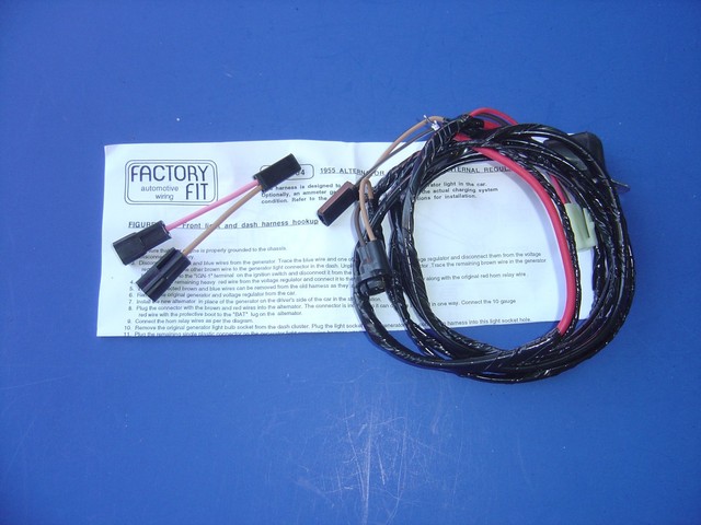 1955-55 CHEVROLET BEL AIR 210 150 ALTERNATOR CONVERSION WIRING KIT-NEW