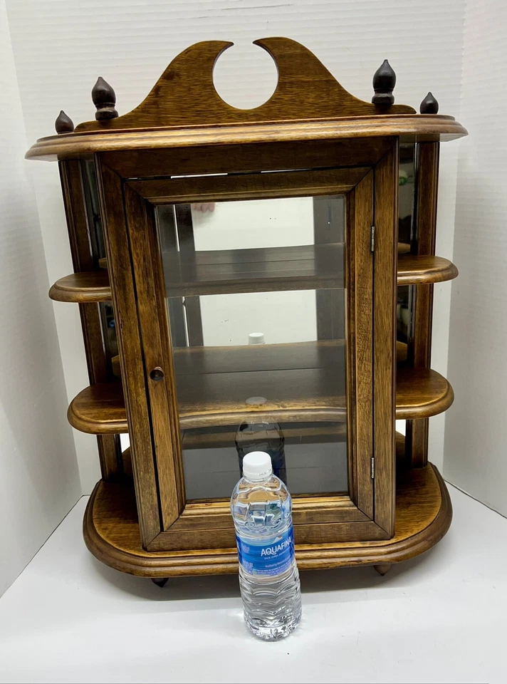 GRAN vitrina de curiosidades de pared o mesa con respaldo espejado y lados de vidrio Foto 2 de 4